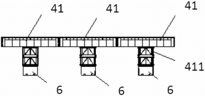 Navigable elevated railway pontoon bridge