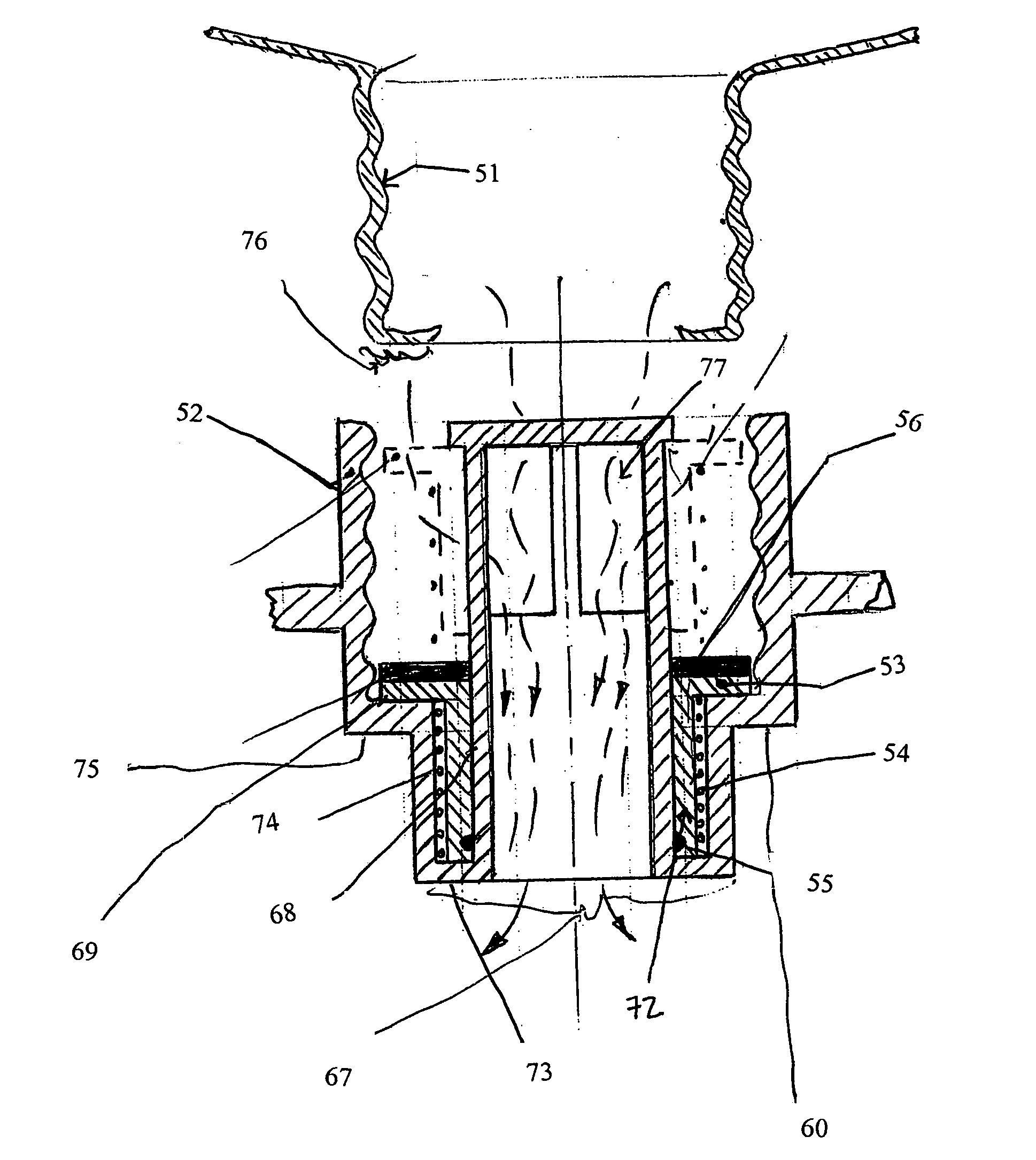 Self-sealing protection filter port