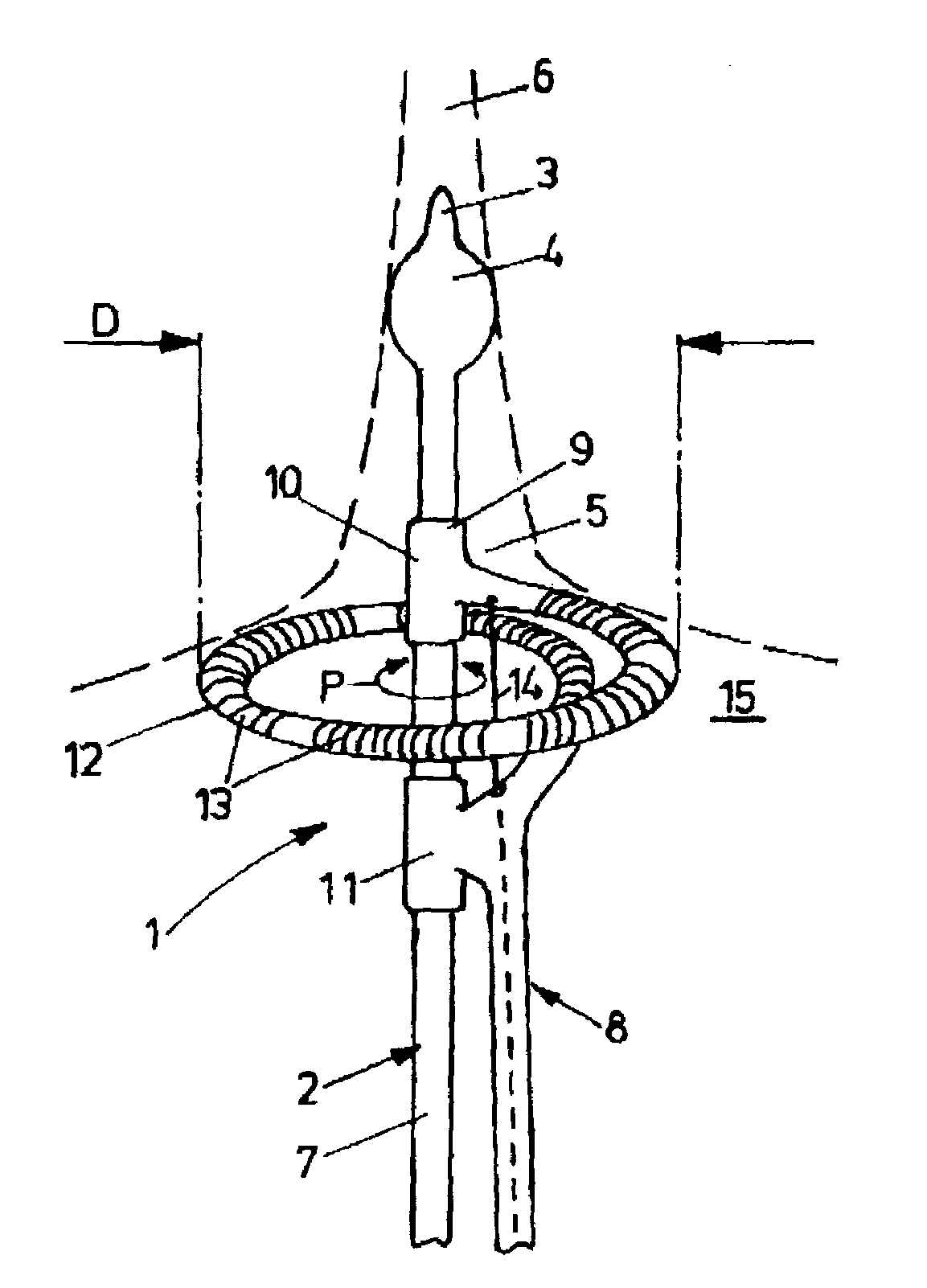 Ablation device for cardiac tissue, in particular for a circular lesion around a vessel orifice in the heart