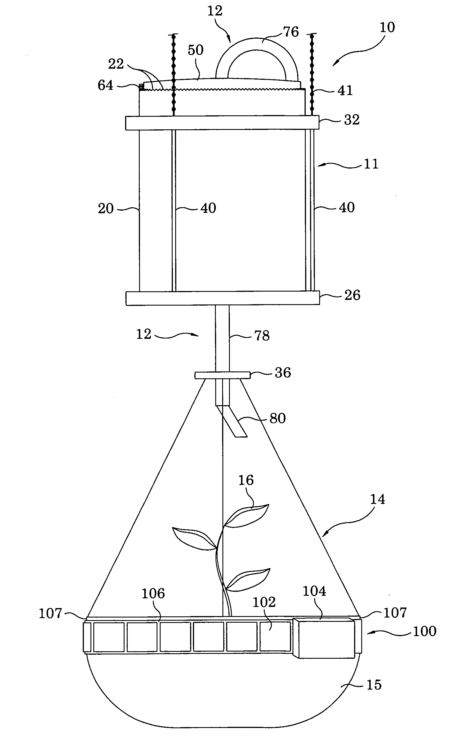 Self-contained apparatuses for hanging, holding, rotating, or watering plants using solar power for plant maintenance