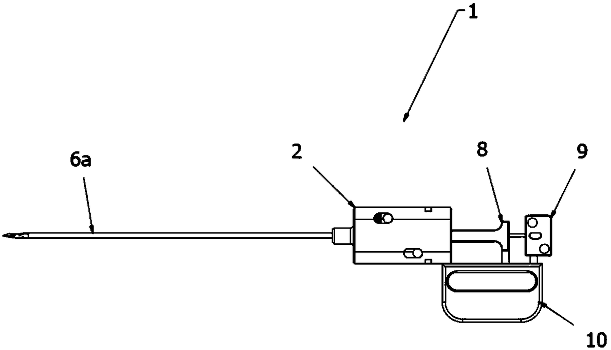 Configuration applied to biopsy device provided with reusable trigger used for disposable needle