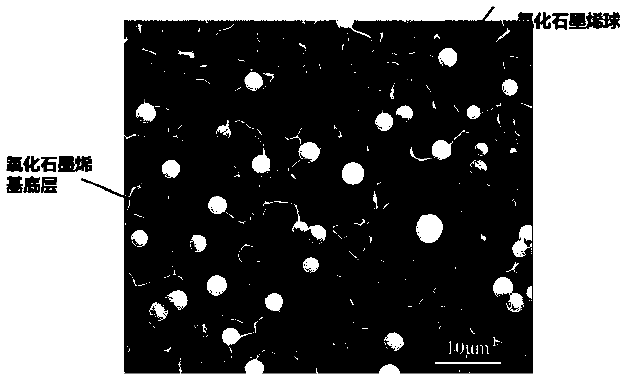 Graphene oxide paper with surface microsphere structure and preparation method thereof