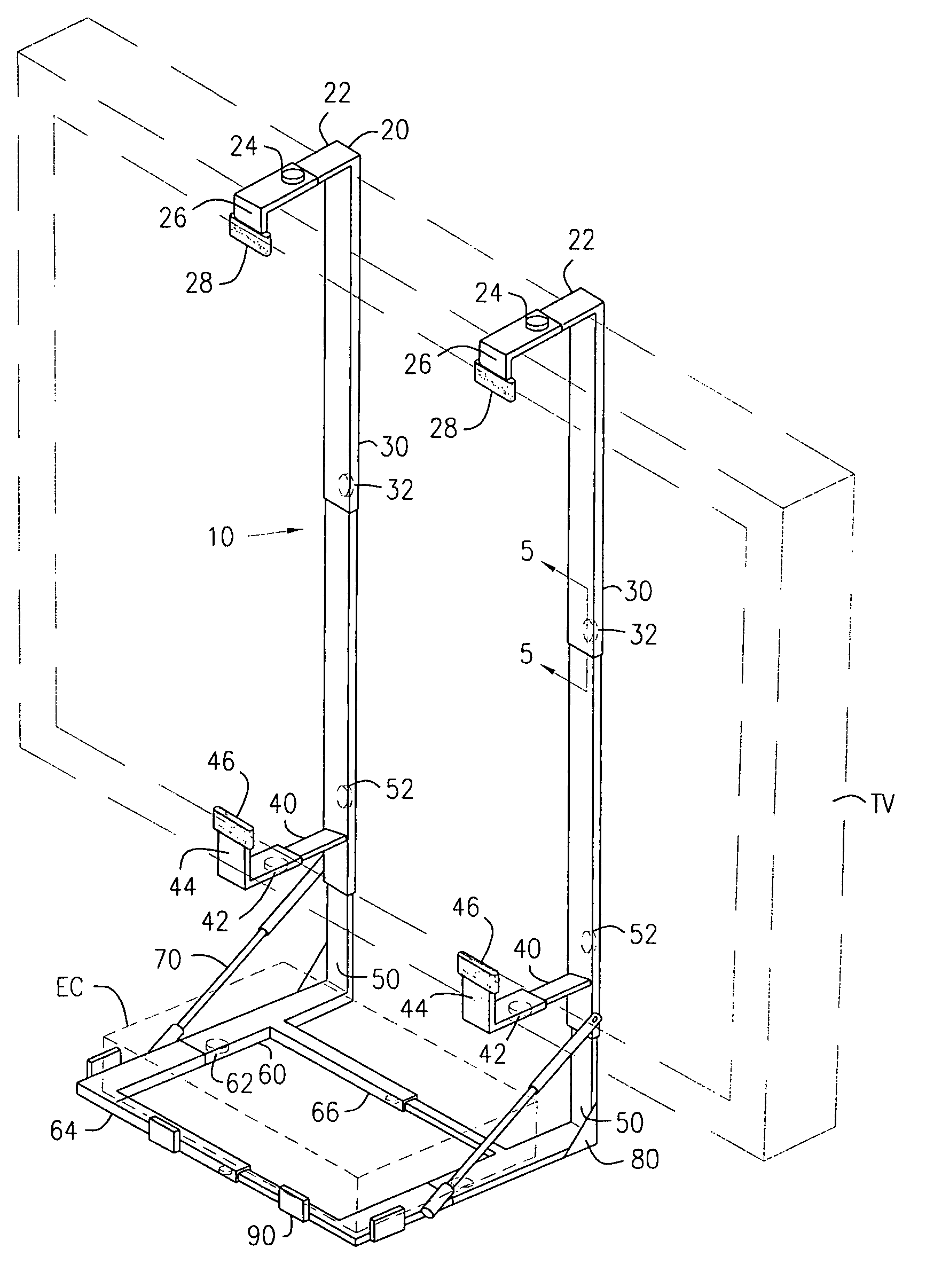 Device for attaching electronic components to flat-screen television