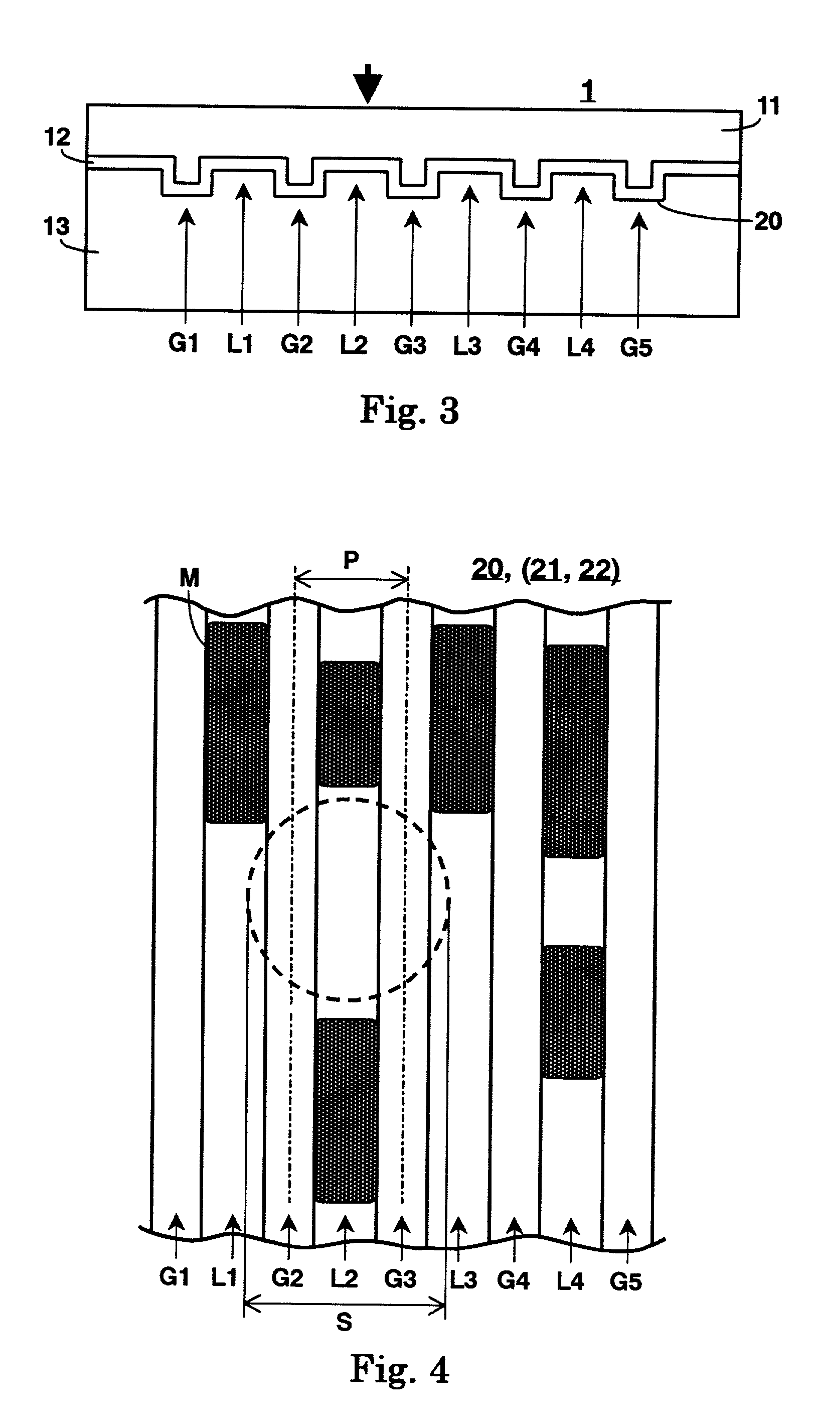 Recording medium having a substrate containing microscopic pattern of parallel groove and land sections and recording/reproducing equipment therefor