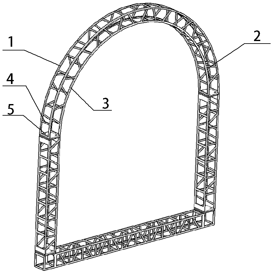 Segmented integrated casting tunnel steel arch frame structure and supporting method thereof