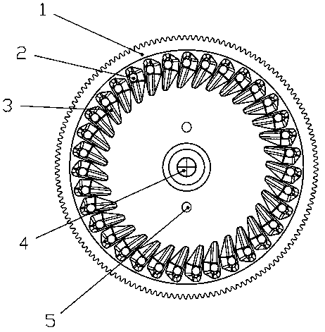 Peanut seed sowing self-disturbance seed discharge disc of suction seed discharge apparatus