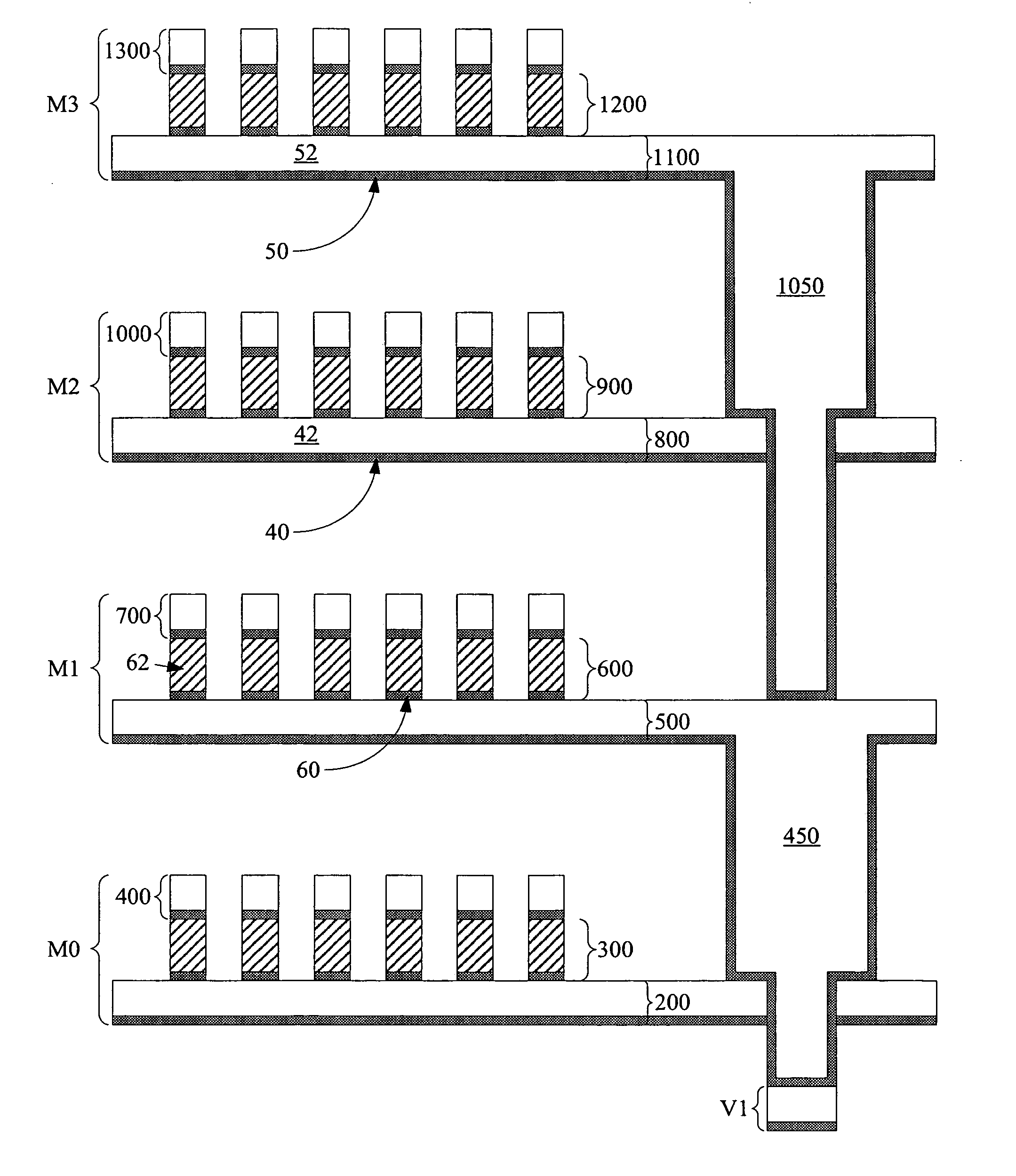 Masking of repeated overlay and alignment marks to allow reuse of photomasks in a vertical structure