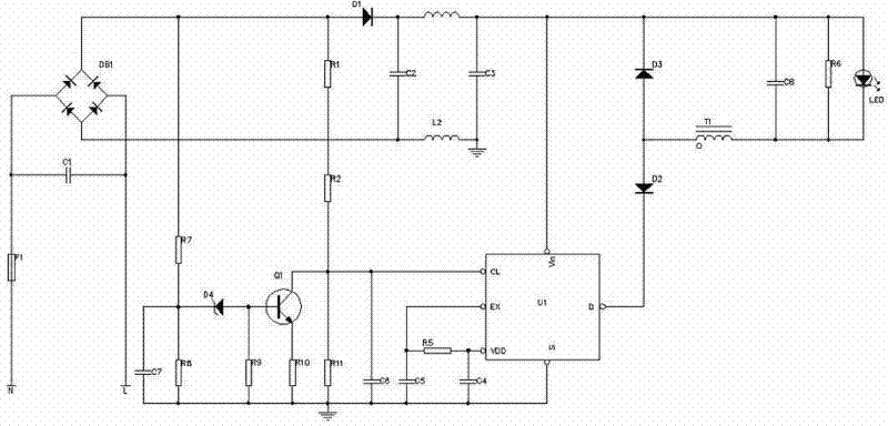 A power supply without electrolytic capacitor