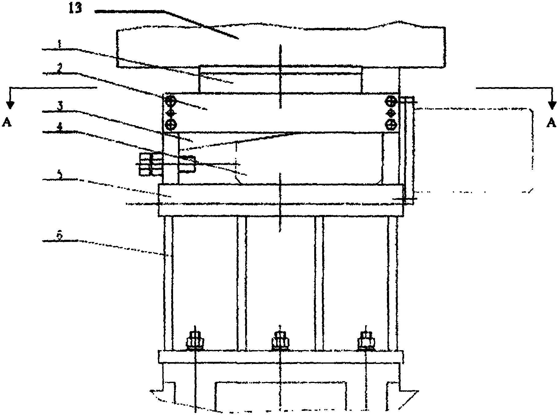 Hydraulic wedge block type supporting device