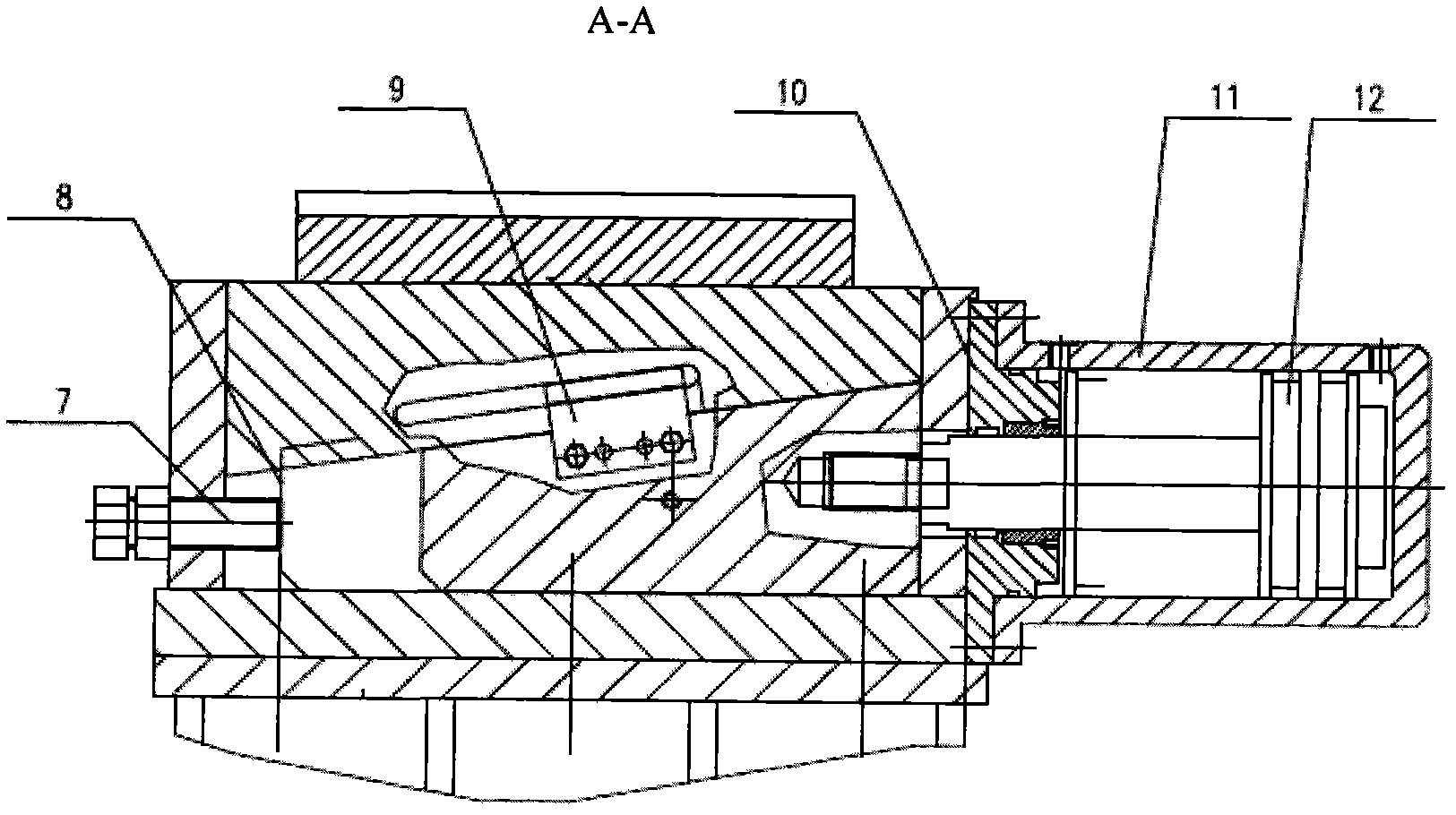 Hydraulic wedge block type supporting device