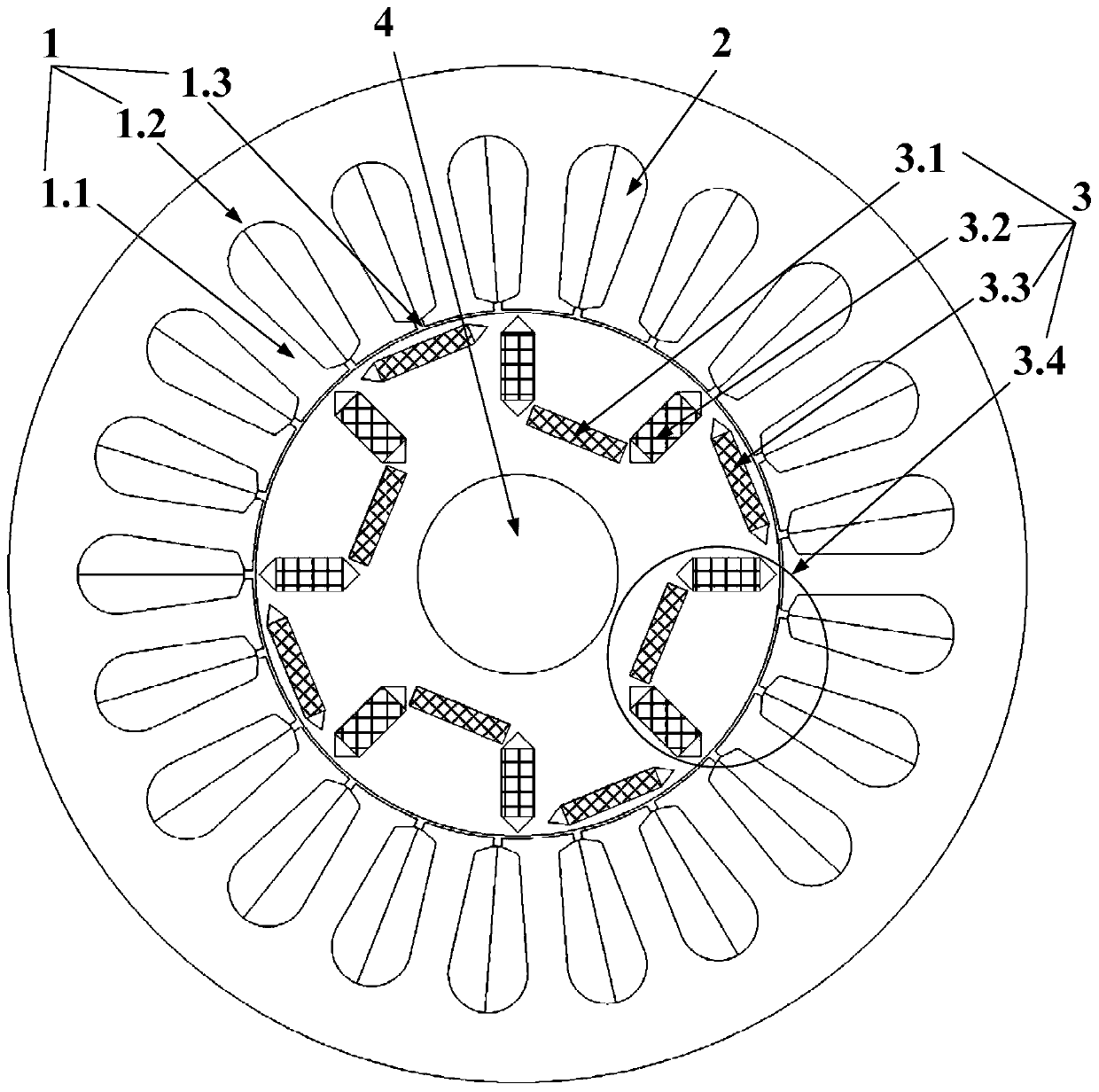 Series-parallel magnetic circuit hybrid magnetic pole type memory motor