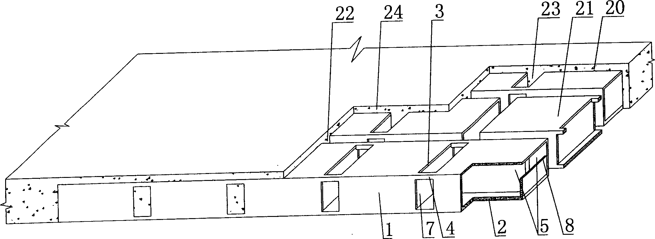 Hollow concrete slab