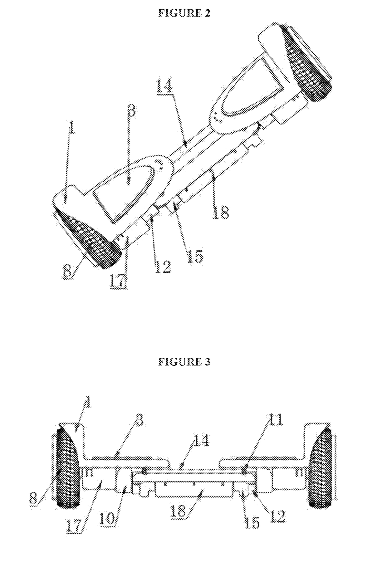 Two-axle vehicle balance scooter