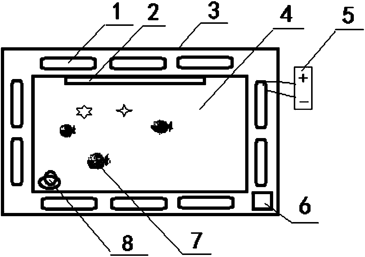 Electric ecological aquarium, and fish school state control system and control method thereof