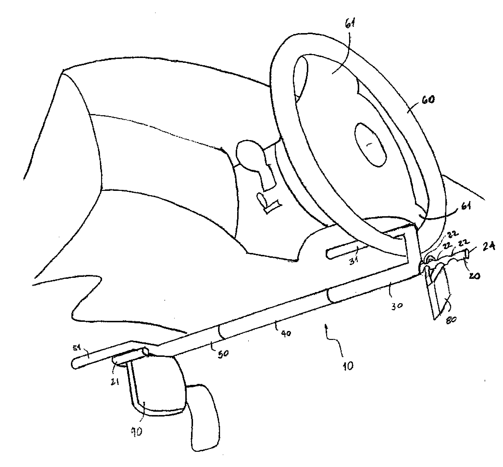 Automobile steering wheel and brake pedal locking device