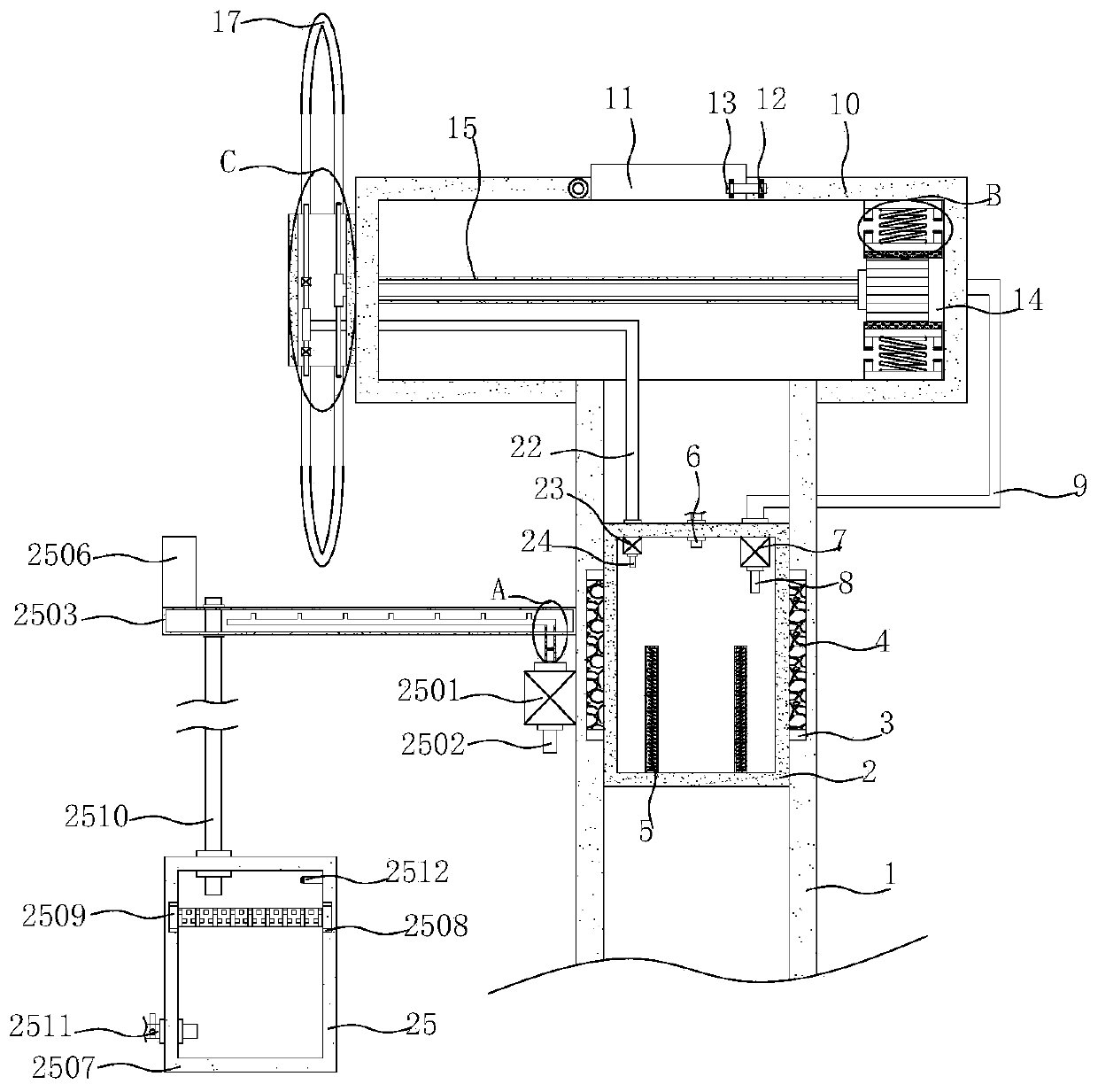 Built-in wind driven generator blade heating device