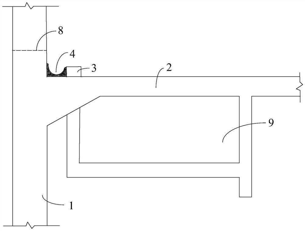 Subway station waterproof off-wall ditch structure and construction method thereof