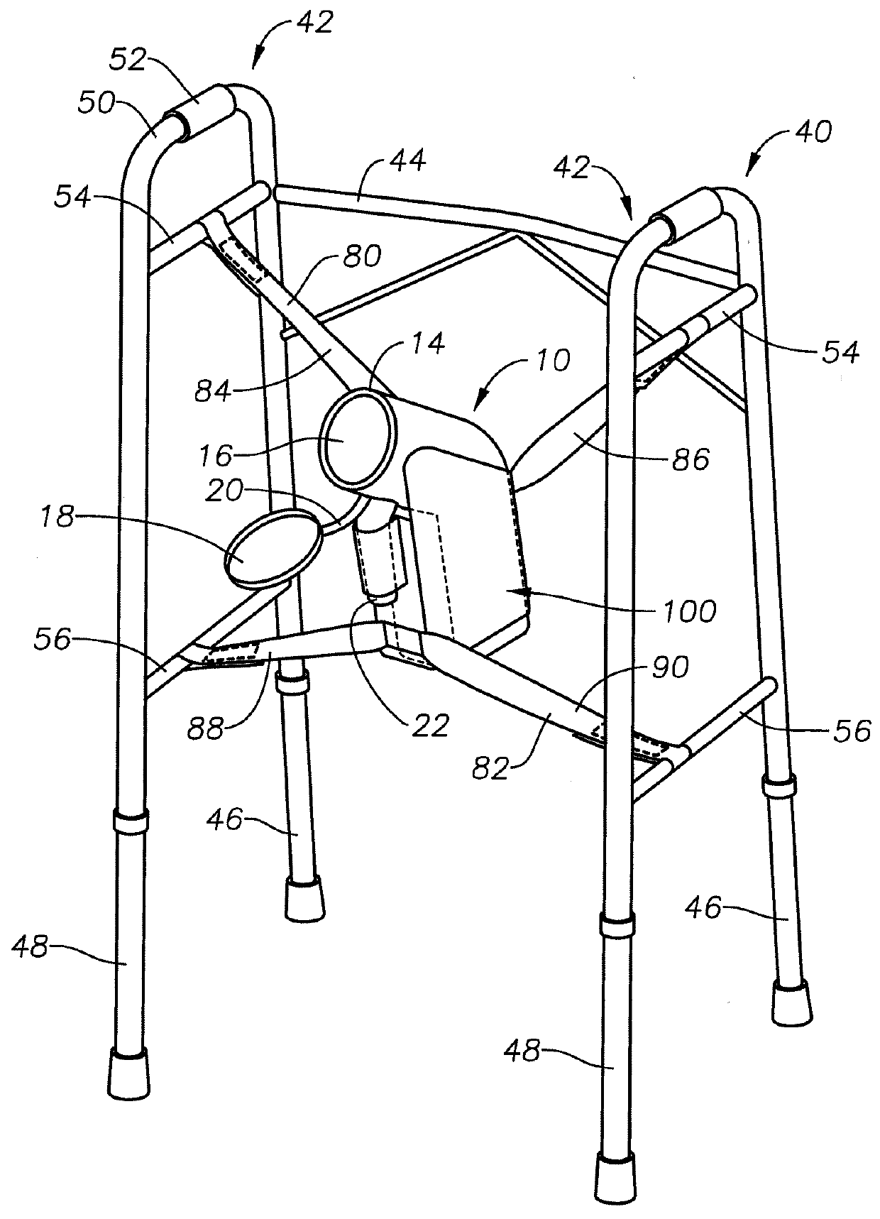 Portable urinal mounting assembly