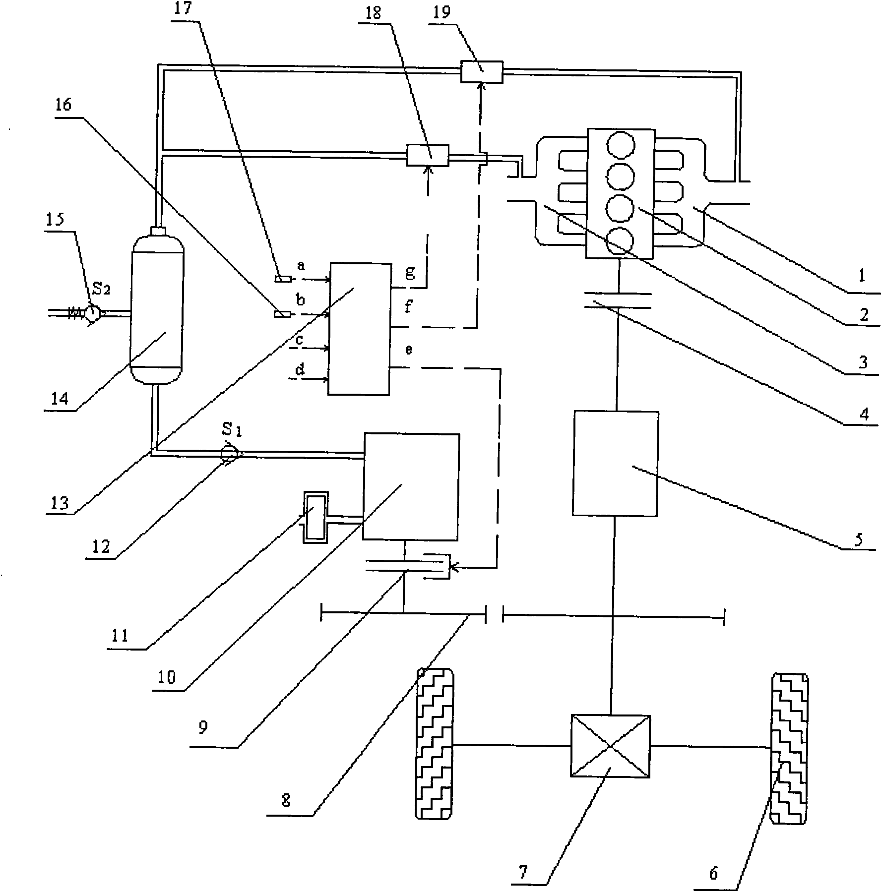 Pneumatic vehicular braking energy recovery and recycling device and control method