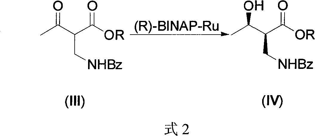 Synthesis of (2S,3S)-2-benzoyl aminometh-3-hydroxy-butyrate ester series compound by asymmetric yeast cell