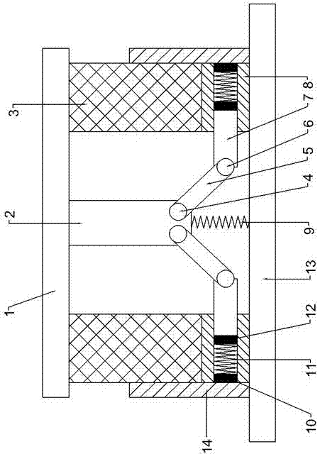 Inclined supporting type damping device applied to automobile engine