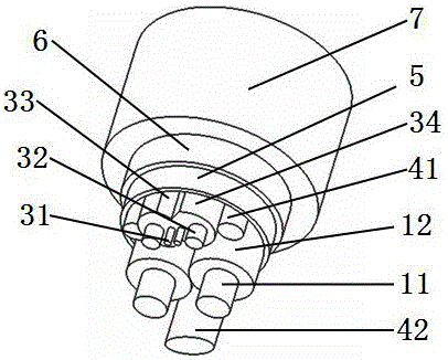 Optical power composite cable possessing parallel cable cores