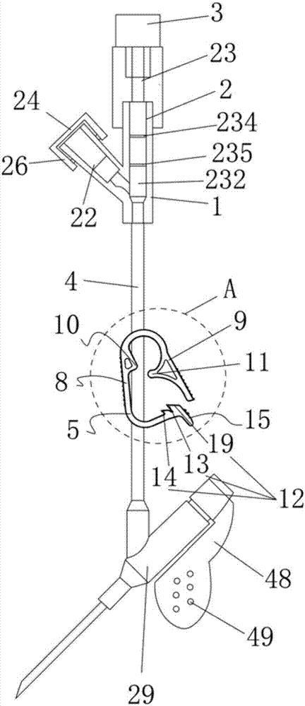 Pushing and pulling type anti-thrombus remaining needle