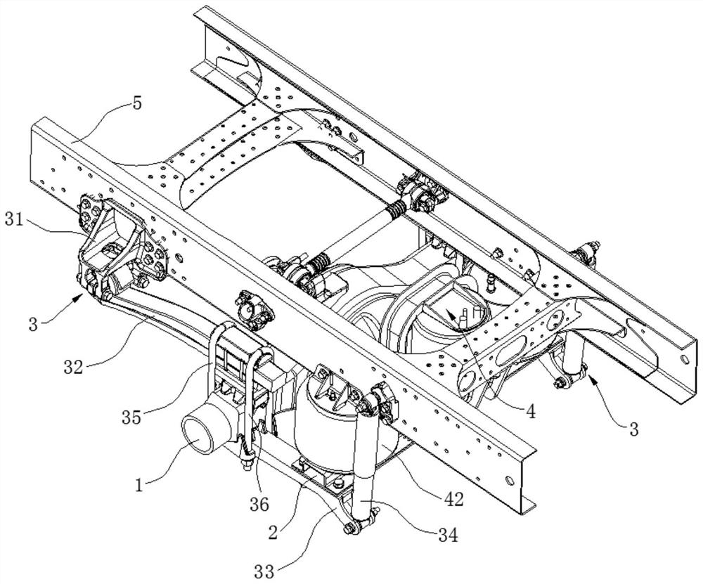 Automobile and automobile air suspension with rear axle driving function