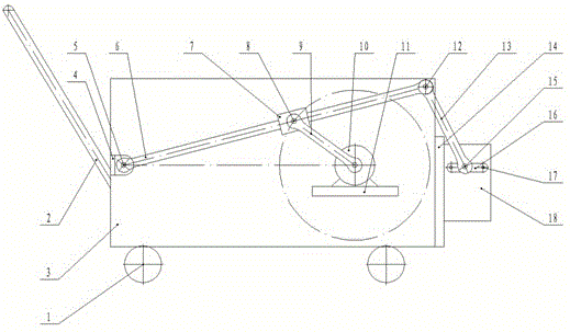 Tamping machine provided with double crank and rocker mechanisms