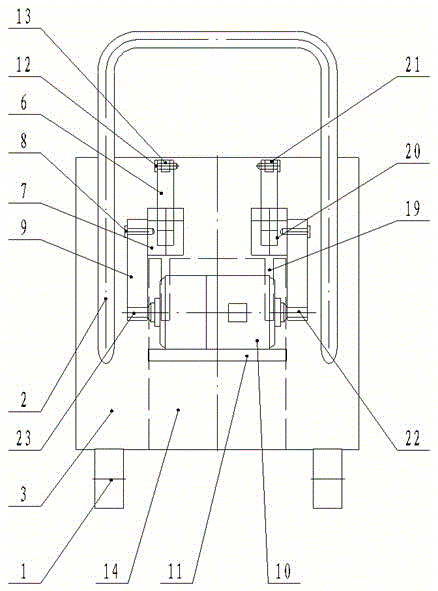 Tamping machine provided with double crank and rocker mechanisms