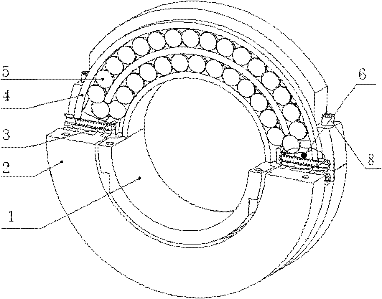 Circulating roller split bearing