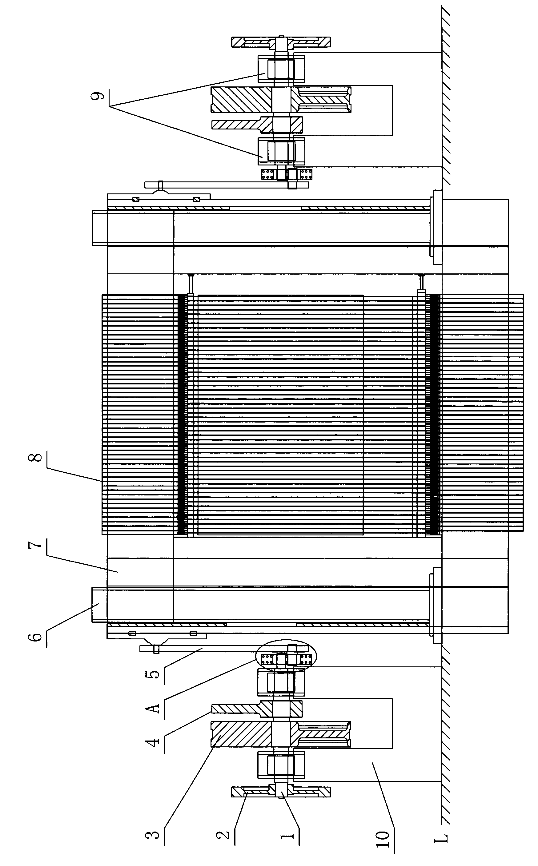 Main shaft structure of large-scale stone sawing machine