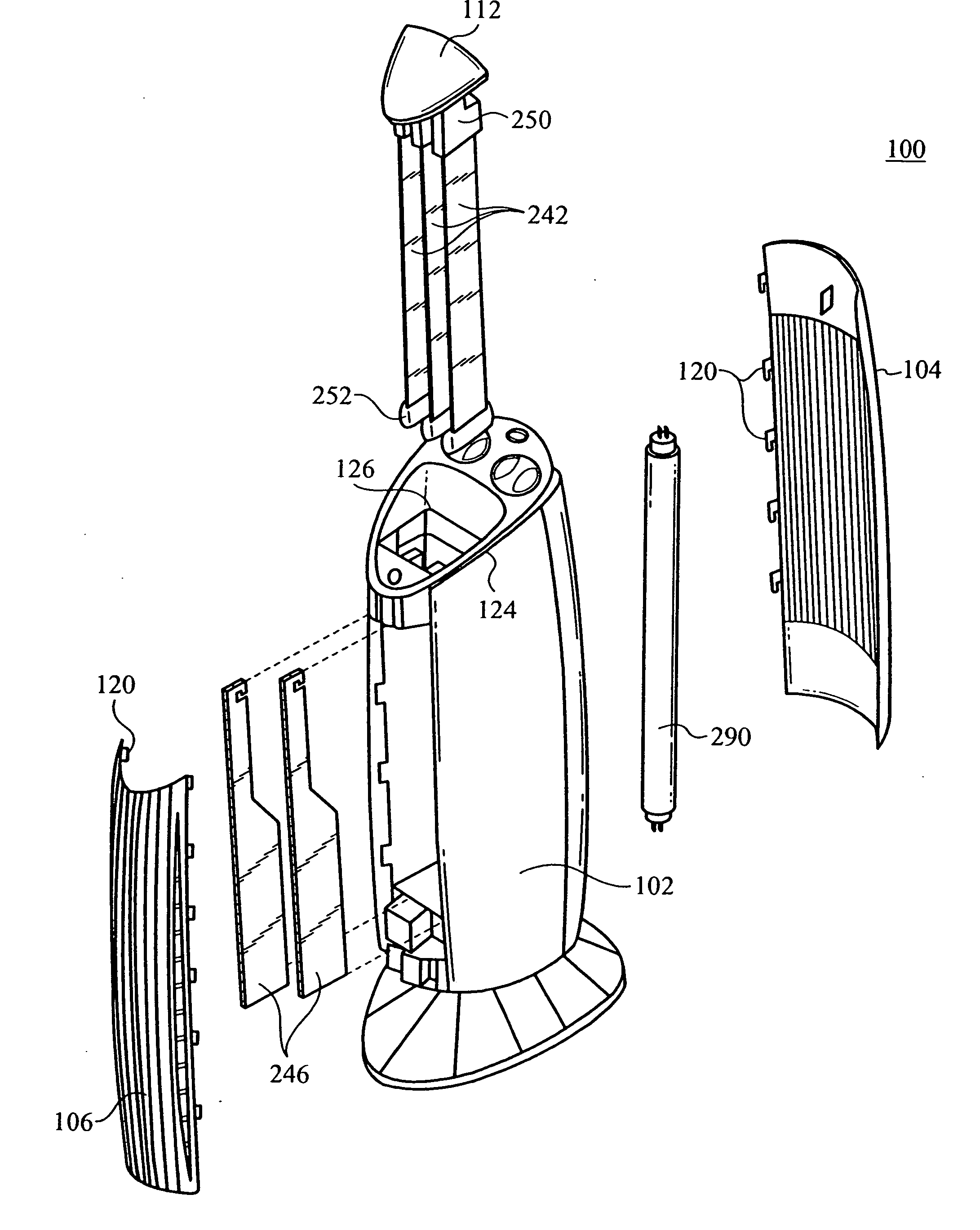 Air conditioner device with 3/2 configuration and individually removable driver electrodes
