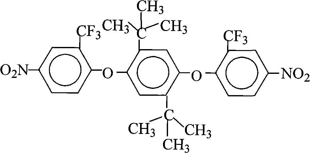 Preparation of 1,4-bis(2-trifluoromethyl-4-nitrophenoxy)-2,5-di-t-butylbenzene