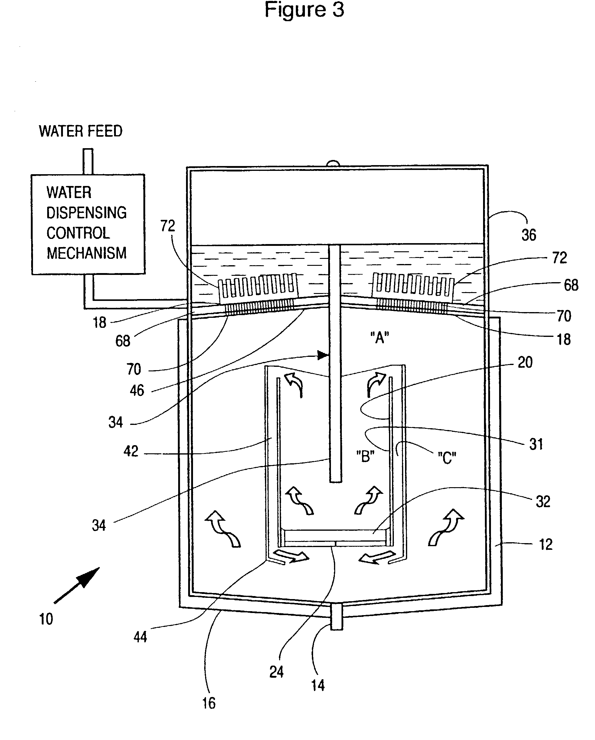 Apparatus and process for purifying a liquid by thermoelectric peltier means