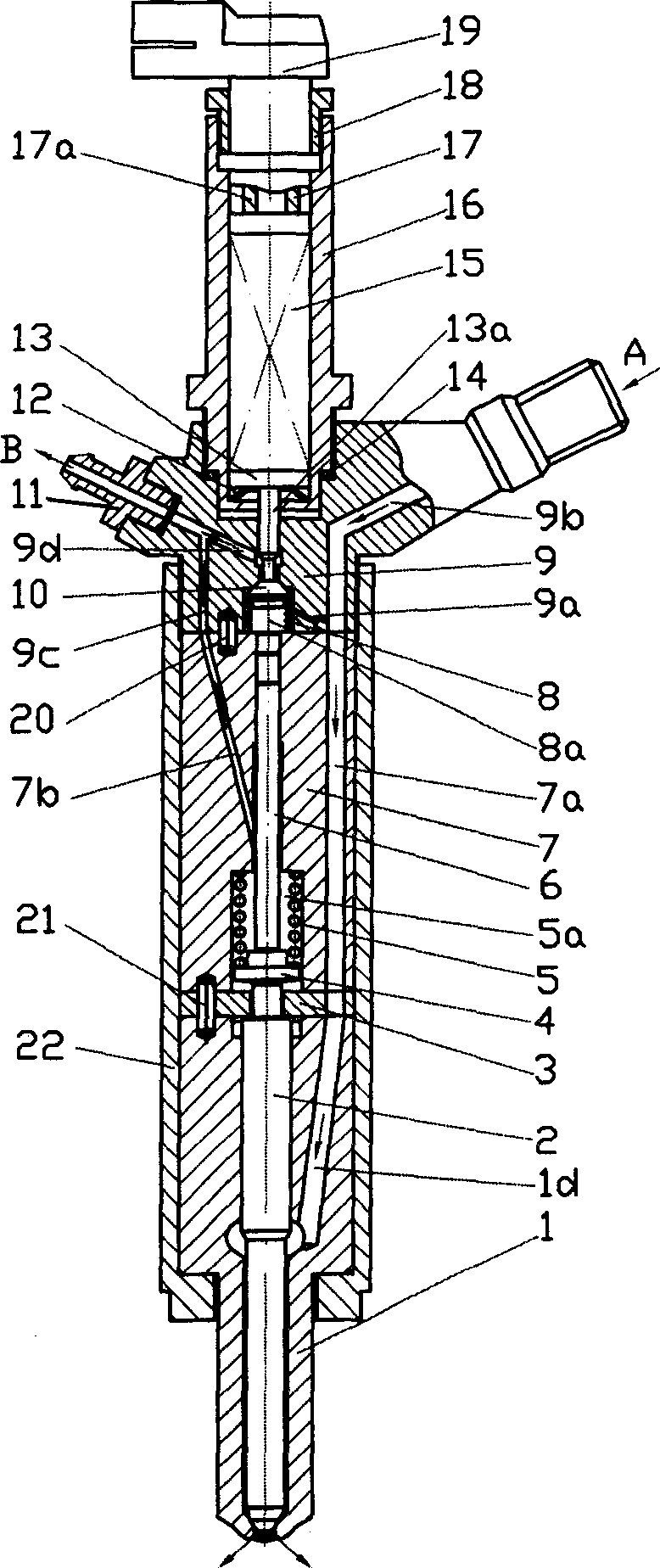 Composite microdisplacement oil jetter of IC engine with piezoelectric control