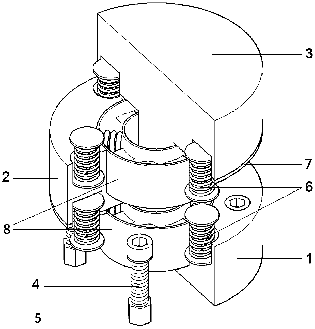 Anti-seismic composite height adjustable steel support of high-pile wharf