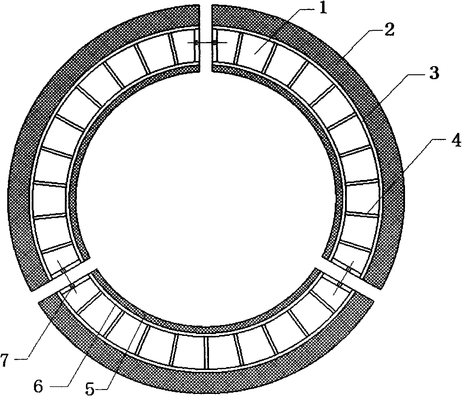 Internal support device for low pressure safety tire