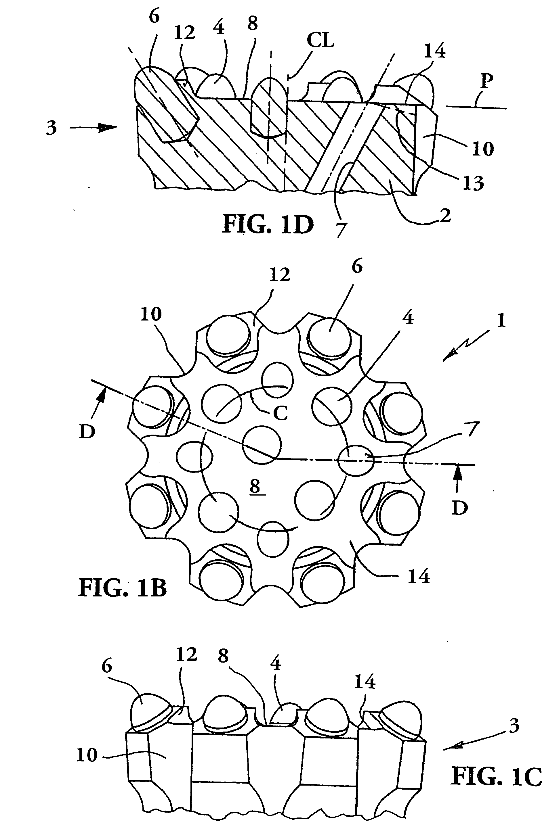 Rock drill bit having outer and inner rock-crushing buttons