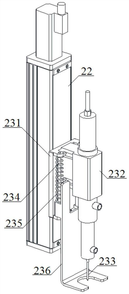 A spraying device for glue injection