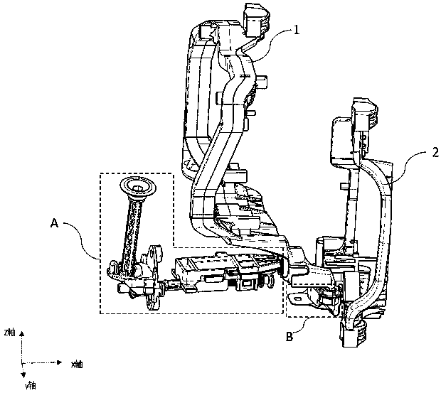 Double-module synchronous horizontal adjustment system for vehicle lamp