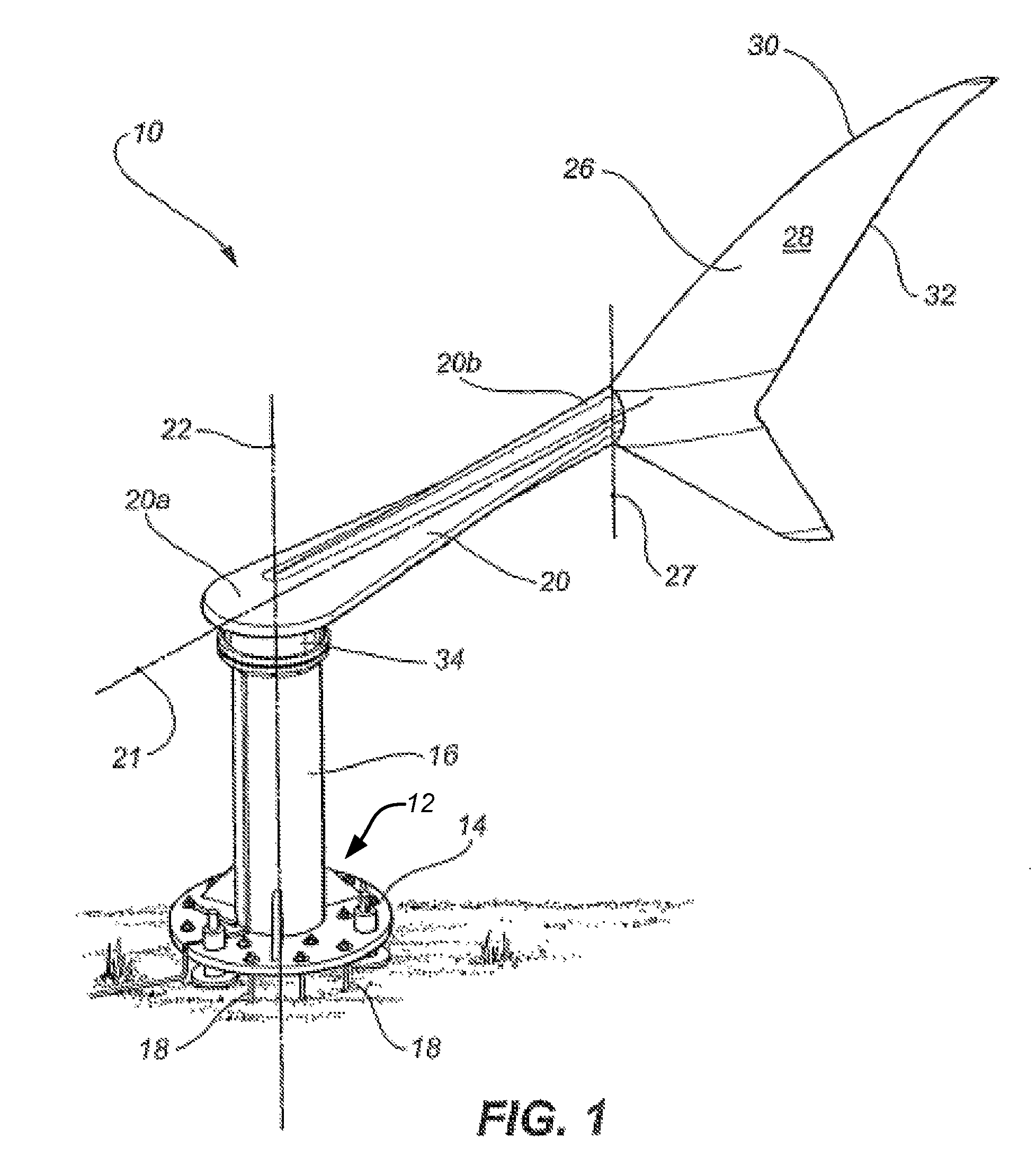 Device for capturing energy from a fluid flow