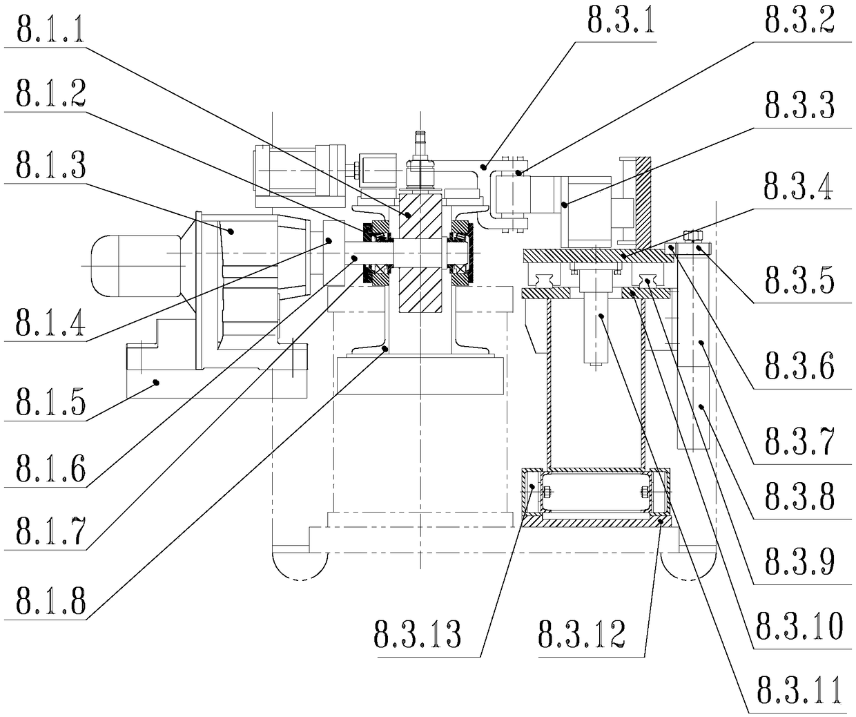 Automatic feeding and discharging mechanism of cold state axial vibration forming hydraulic machine