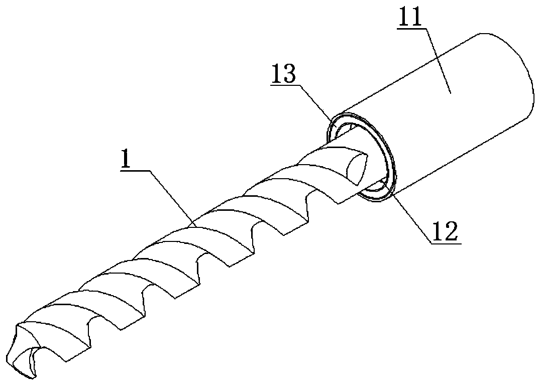 Anti-abrasion inner hole machining drill bit used in shaft sleeve machining process