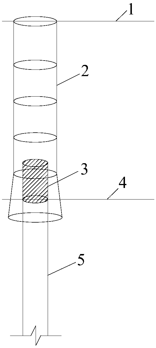 Construction device for existing pile foundation pile connection in soil