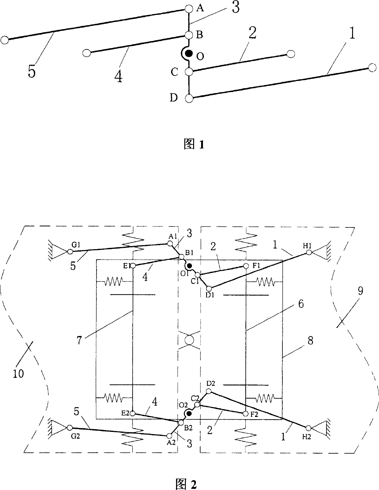 Forced guiding mechanism of independent wheel pair two-axle bogie articulated car