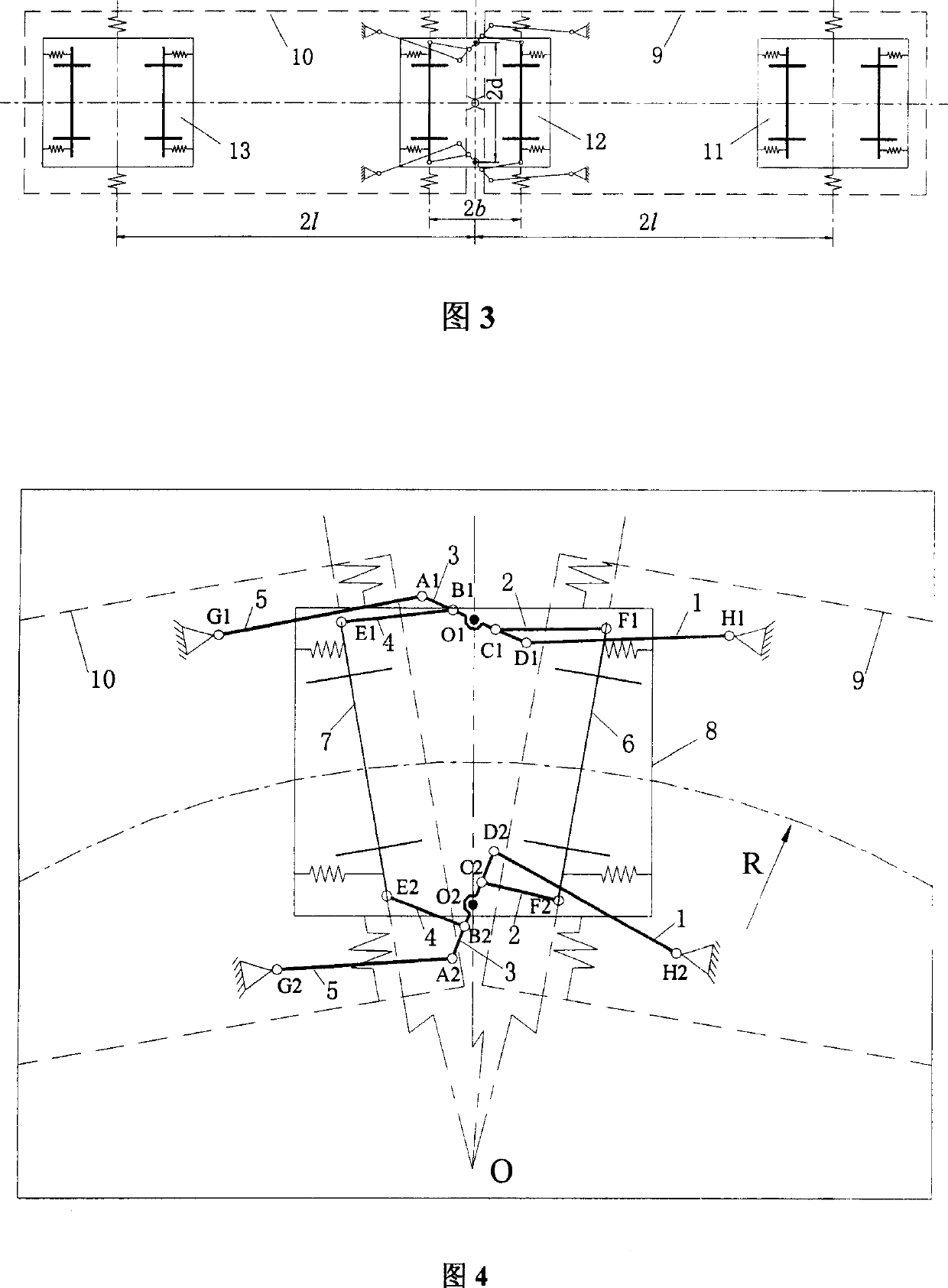 Forced guiding mechanism of independent wheel pair two-axle bogie articulated car
