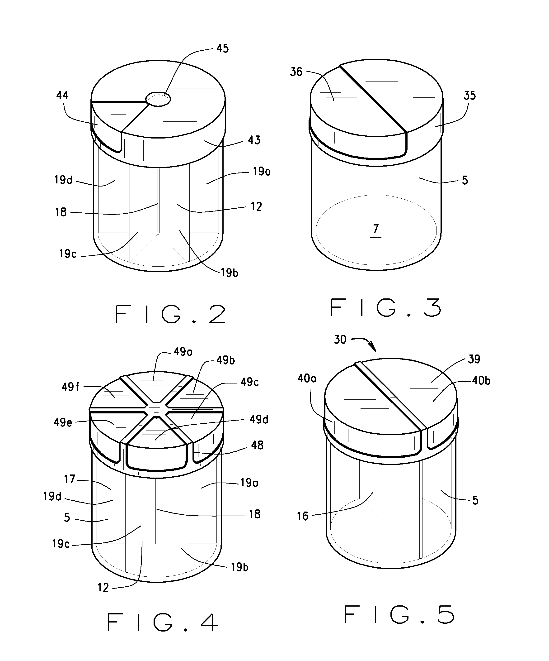 Multi-compartment membrane sealed container