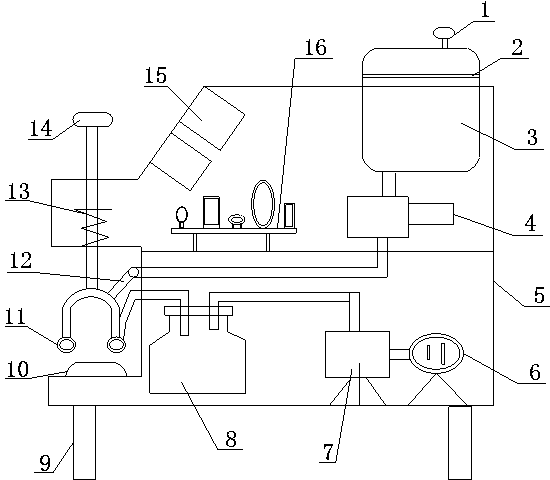Device for spraying and sucking hot water on injured animal surface model in self-control mode