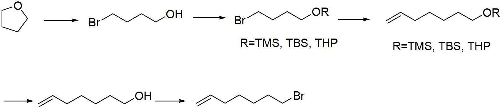 Method for preparing 7-bromine-1-heptylene